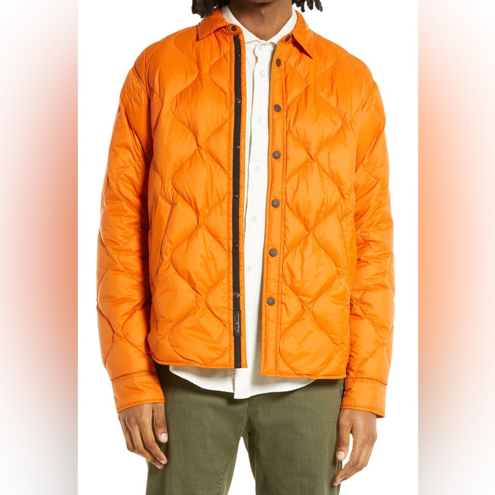 rag & bone Men's Bright Orange Puffer Jacket